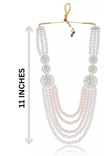 Premium Beaded Groom Mala with Elegant Brooch