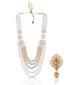 Premium Beaded Groom Mala with Elegant Brooch