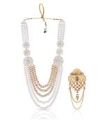 Premium Beaded Groom Mala with Elegant Brooch