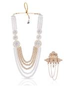 Premium Beaded Groom Mala with Elegant Brooch