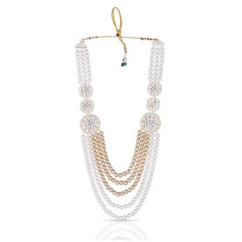 Premium Beaded Groom Mala with Elegant Brooch 3