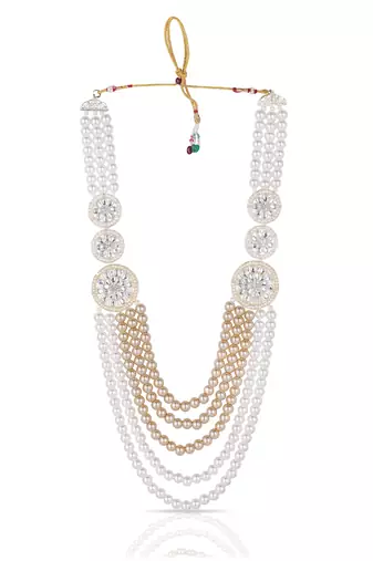Premium Beaded Groom Mala with Elegant Brooch