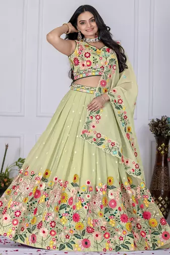 pista green Wedding Lehenga Choli 