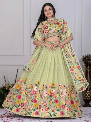 pista green Wedding Lehenga Choli  3