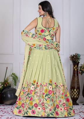 pista green Wedding Lehenga Choli  4