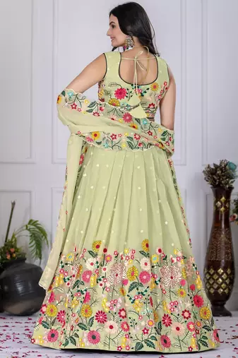 pista green Wedding Lehenga Choli 