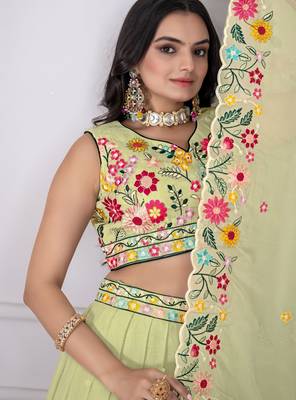 pista green Wedding Lehenga Choli  5