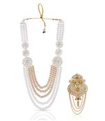 Royal Multi-Layered Groom Sherwani Mala with Decorative Brooch