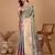 Green woven banarasi design saree with blouse piece