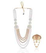 Royal Multi-Layered Groom Sherwani Mala with Decorative Brooch