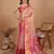 Rani pink woven banarasi design saree with blouse piece