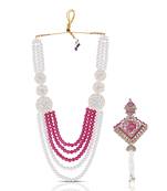 Royal Multi-Layered Groom Sherwani Mala with Decorative Brooch