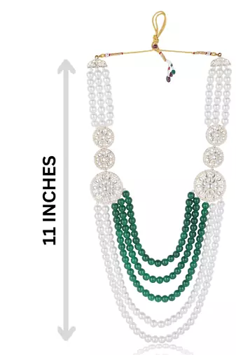 Royal Multi-Layered Groom Sherwani Mala with Decorative Brooch