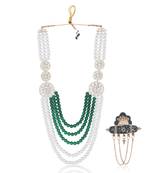 Royal Multi-Layered Groom Sherwani Mala with Decorative Brooch