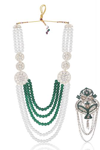 Men s Ethnic Sherwani Mala with Brooch   Perfect for Weddings & Festive Wear