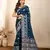 Teal woven patola saree with blouse piece