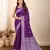 Purple woven patola saree with blouse piece