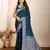 Teal woven patola saree with blouse piece