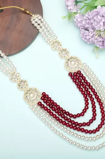 Men s Ethnic Sherwani Mala with Brooch   Perfect for Weddings & Festive Wear