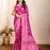 Pink woven patola saree with blouse piece