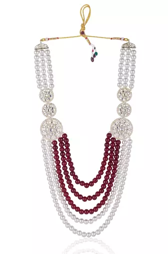 Men s Ethnic Sherwani Mala with Brooch   Perfect for Weddings & Festive Wear