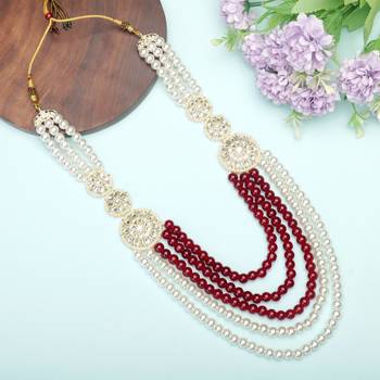Men s Ethnic Sherwani Mala with Brooch   Perfect for Weddings & Festive Wear 4