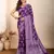 Purple woven patola saree with blouse piece