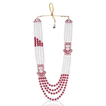 Royal Multi-Layered Groom Sherwani Mala with Decorative Brooch 3
