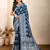 Teal woven patola saree with blouse piece