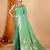 Green woven banarasi design saree with blouse piece