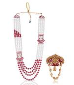 Royal Multi-Layered Groom Sherwani Mala with Decorative Brooch