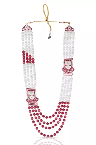 Royal Multi-Layered Groom Sherwani Mala with Decorative Brooch