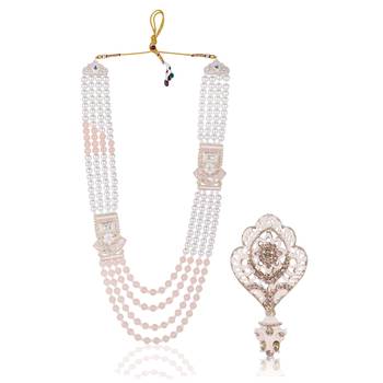 Royal Multi-Layered Groom Sherwani Mala with Decorative Brooch 1