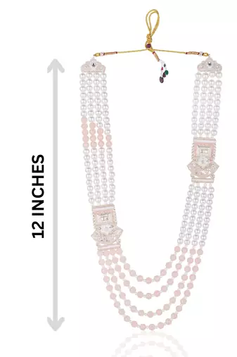 Royal Multi-Layered Groom Sherwani Mala with Decorative Brooch
