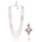 Royal Multi-Layered Groom Sherwani Mala with Decorative Brooch