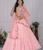 baby pink Bollywood Style Wedding Lehenga Choli