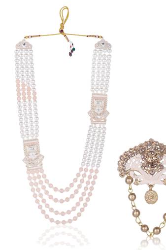 Royal Multi-Layered Groom Sherwani Mala with Decorative Brooch