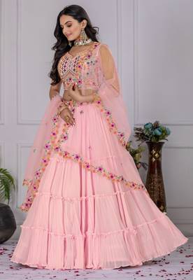 baby pink Bollywood Style Wedding Lehenga Choli 5