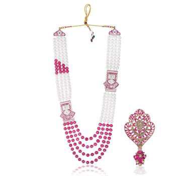 Traditional Groom Sherwani Mala Set with Brooch 1