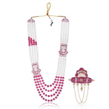 Traditional Groom Sherwani Mala Set with Brooch 1