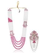 Traditional Groom Sherwani Mala Set with Brooch