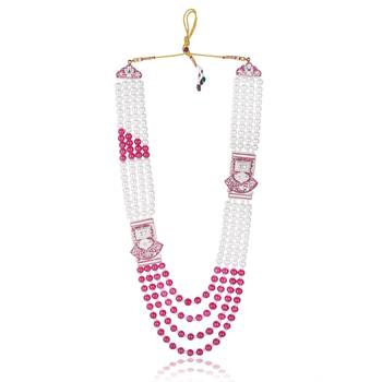 Traditional Groom Sherwani Mala Set with Brooch 3