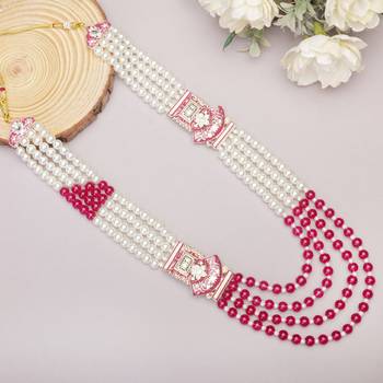 Traditional Groom Sherwani Mala Set with Brooch 4