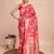 Red woven paithani style saree with blouse piece