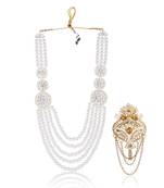 Traditional Groom Sherwani Mala Set with Brooch