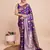 Violet woven paithani style saree with blouse piece