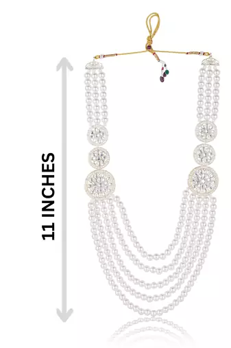 Traditional Groom Sherwani Mala Set with Brooch