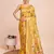 Yellow woven paithani style saree with blouse piece