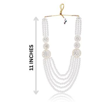 Traditional Groom Sherwani Mala Set with Brooch 4