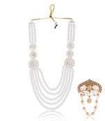 Traditional Groom Sherwani Mala Set with Brooch